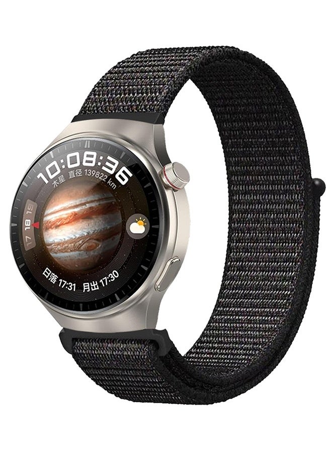 مارجون 20mm Nylon Watch Band For Galaxy Watch 7 , 6 , 6 Classic , 5 , 5 Pro , 4 , 4 Classic , Active , Active 2 ,Watch 3 (Only 41mm) , FE , with Hook and Loop Fastener Black - Image 2