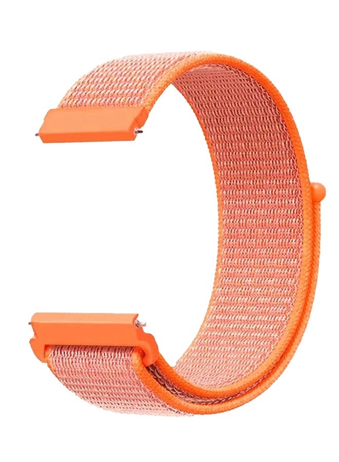 مارجون 20mm Nylon Watch Band For Galaxy Watch 7 , 6 , 6 Classic , 5 , 5 Pro , 4 , 4 Classic , Active , Active 2 ,Watch 3 (Only 41mm) , FE , with Hook and Loop Fastener Orange - Image 1
