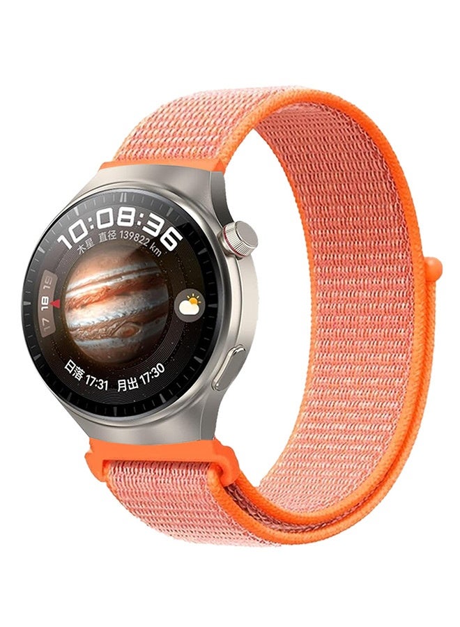 مارجون 20mm Nylon Watch Band For Galaxy Watch 7 , 6 , 6 Classic , 5 , 5 Pro , 4 , 4 Classic , Active , Active 2 ,Watch 3 (Only 41mm) , FE , with Hook and Loop Fastener Orange - Image 2
