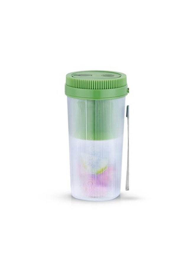 Olsenmark 300ml Rechargeable Portable Blender OMSB7073 | Mini Juicer with 6-Fin Stainless Steel Blades | USB Type-C Charging | Smoothie & Juice Maker | Green 300 ml 60 W OMSB7073 GREEN - Image 1