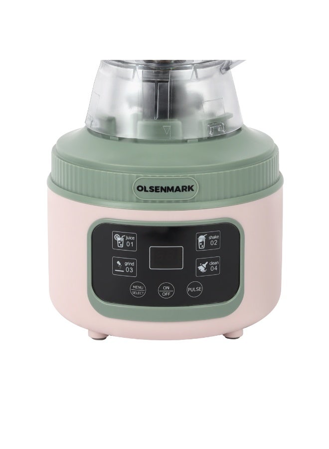 Olsenmark 2-in-1 Digital Control Blender – OMSB7057 | 800W Motor, 1.6L Unbreakable PC Jar | 4 Function Programs, Sharp Durable Blades | Grinder Attachment | 2-Year Warranty 800 W OMSB7057 Green and Beige - Image 3