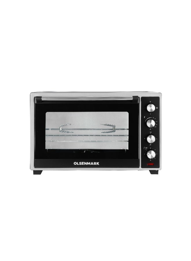 Olsenmark 60L Electric Oven with Rotisserie & Convection – 2000W, Double Glass Door, 100–250°C Temperature Control, 60-Min Timer with Auto Shut-Off, Black & Silver | Model OMO7051 60 L 2000 W OMO7051 Black and Silver - Image 1