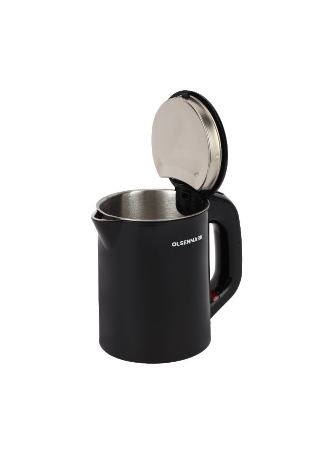 Olsenmark 0.8L Electric Kettle Coffee Table Set – OMK7067 | 600W, Concealed Heating, Auto Power-Off, 360° Base, Includes 2 Mugs & Serving Tray – Black 0.8 L 600 W OMK7067 black - Image 5