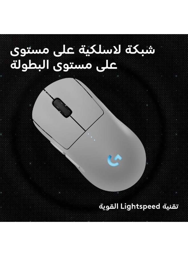 لوجيتيك Logitech G PRO 2 LIGHTSPEED Wireless Gaming Mouse, Right- or Left-Handed Mouse with up to 4 Customisable and Switchable Magnetic Side Buttons, 44K DPI Sensor, USB-C Charging, for PC/Mac - White - Image 3