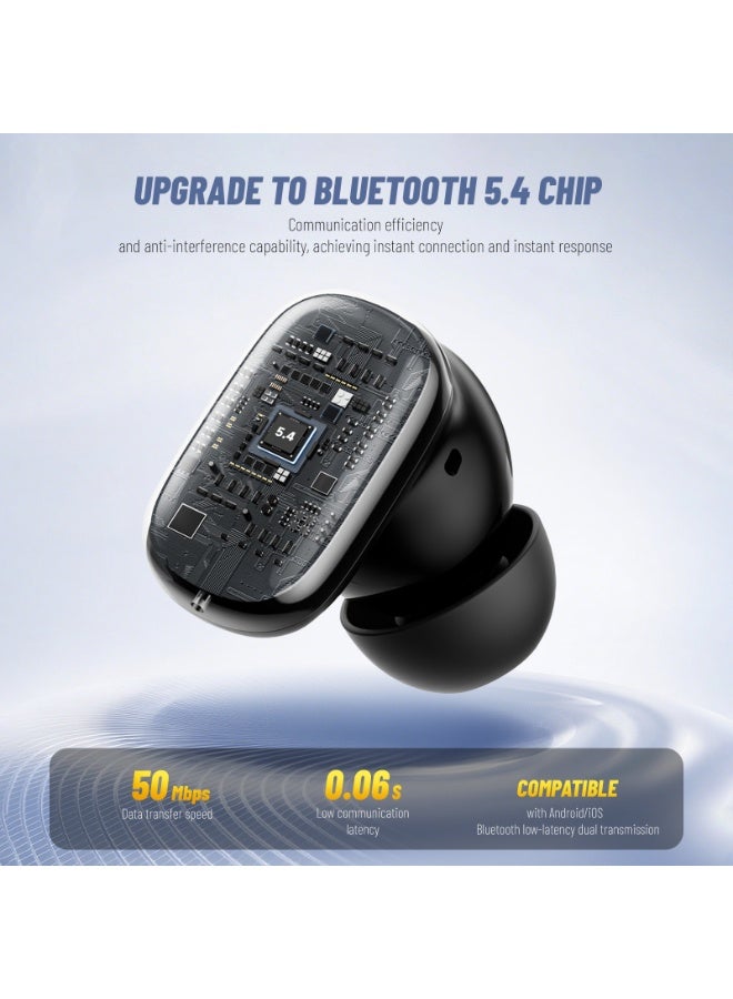 Philips Earbuds, Bluetooth Earbuds, BT Headphone, Open Ear Ring True Open Ear Headphones, True Wireless Earbuds - Bluetooth ， In-Ear Headphones 5.4 Headphones with -32dB ANC, AI Call Noise Reduction, 0.06s Low Latency Gaming, Hi-Fi Spatial Audio for iPhone Android Black - Image 3