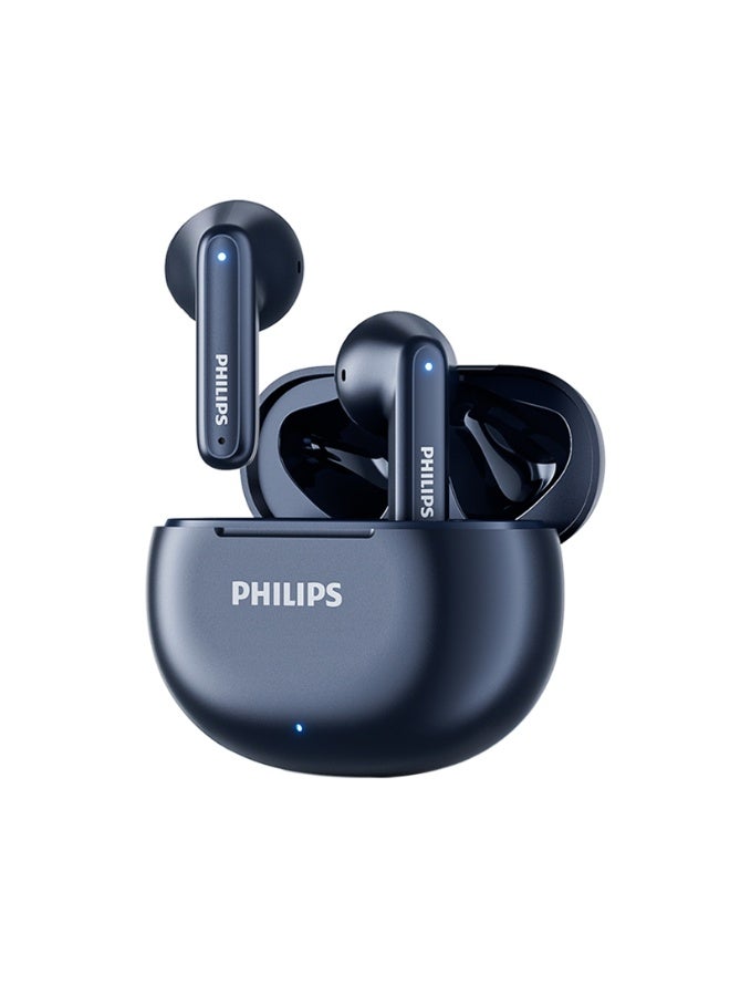 Philips Earbuds, Bluetooth Earbuds, Headphone, Open Ear Ring True Open Ear Headphones, True Wireless Earbuds - Bluetooth ， In-Ear Headphones， Bluetooth 5.4 Headphones with 18H Playtime, AI Call Noise Reduction, 13mm Bass Driver, Spatial Audio, Sweatproof for Sports, Work, Travel & iPhone Android TAT1199 Blue - Image 1