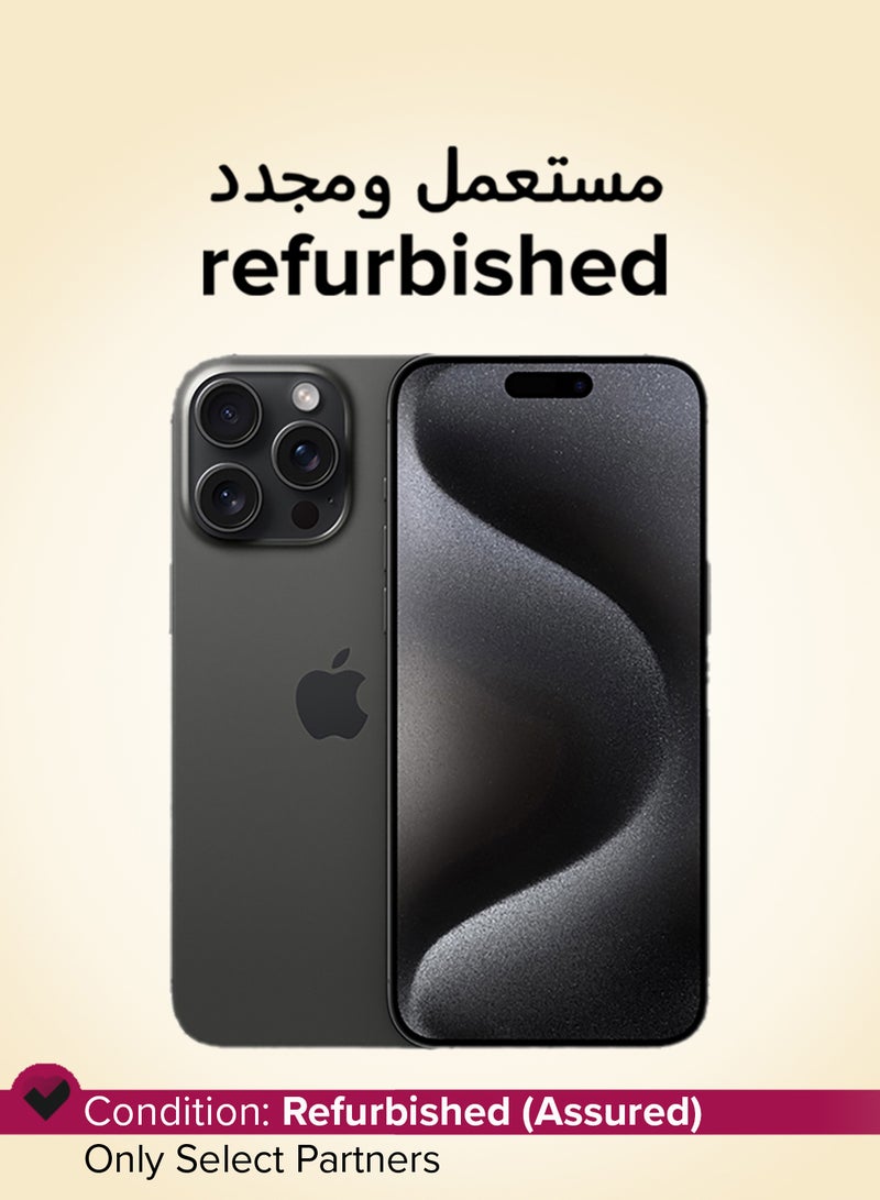 Apple Refurbished - iPhone 15 Pro Max 512GB Black Titanium 5G With Facetime - USA Version (e-SIM only) - Image 1