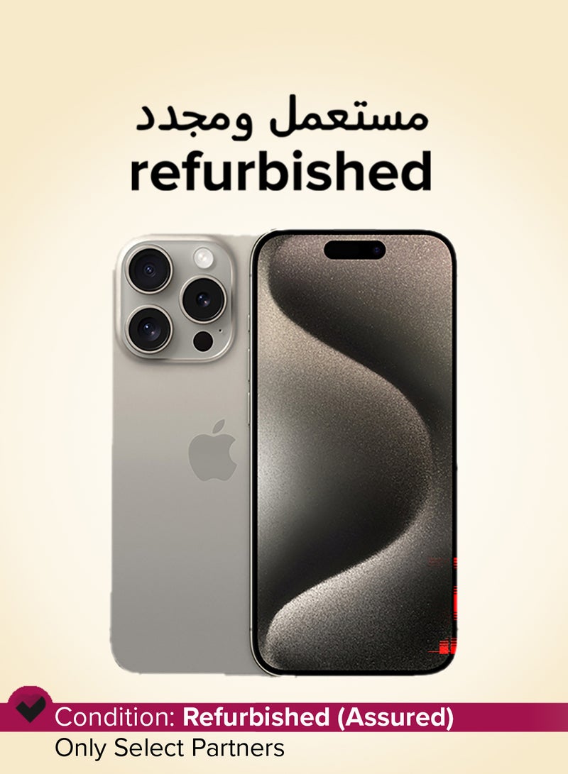 Apple Refurbished - iPhone 15 Pro 256GB Natural Titanium 5G With Facetime - USA Version (e-SIM only) - Image 1