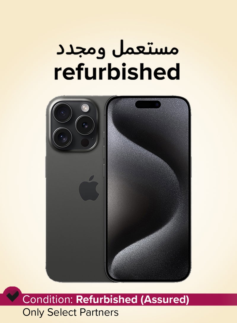 Apple Refurbished - iPhone 15 Pro 256GB Black Titanium 5G With Facetime - USA Version (e-SIM only) - Image 1