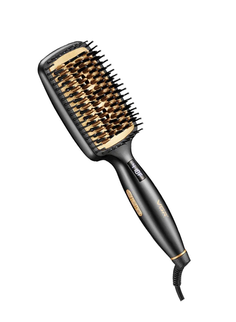 في جي آر Thermal Brush Hair Straightener For Women V-527 , Negative Ion Technology, Fast Heating up to 410°F (210°C), LED Display, Ceramic Coated Teeth, 360° Swivel Cord, Automatic Shut-Off, Lightweight Ergonomic Design for Smooth, Shiny & Frizz Free Hair, Suitable for All Hair Types multicolour - Image 2