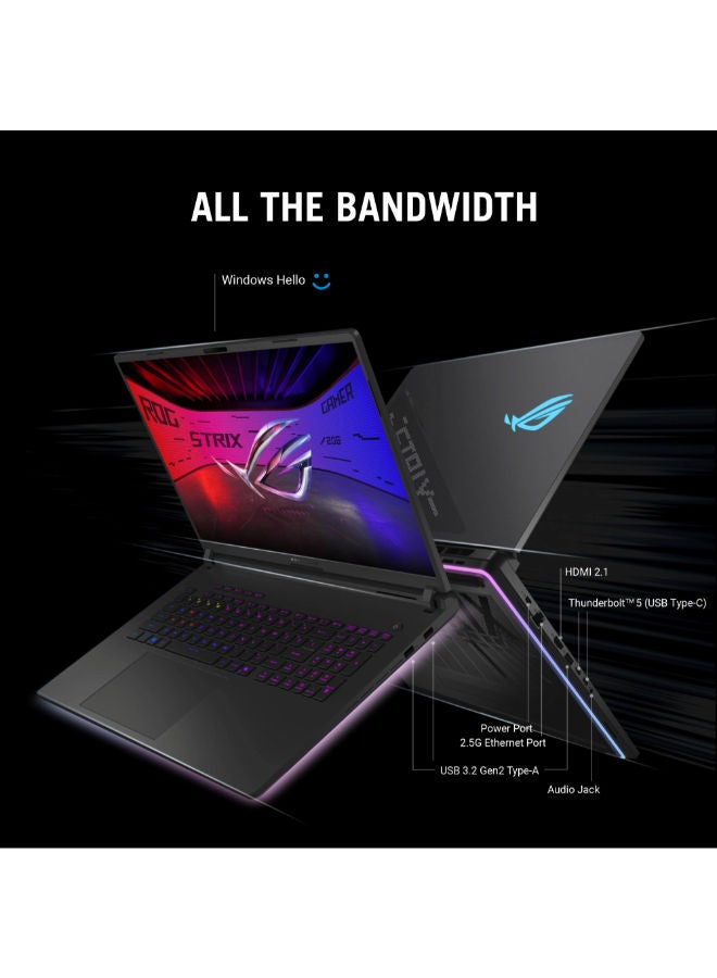 ASUS ROG Strix SCAR 18 G835LR-AI3201W Laptop with 18 Inch WQXGA / Intel Core Ultra 9 275HX / 32 Gigabyte / 1 Terabyte SSD / GeForce RTX 5070 Ti / Off Black - Image 5