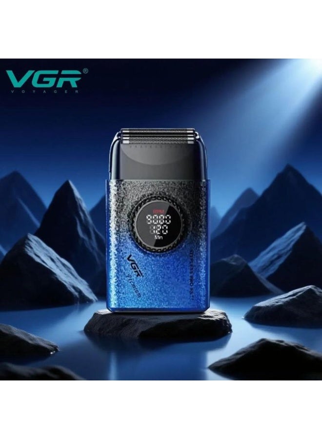 في جي آر Electric Rechargeable Rotary Shaver - V-377 Blue - Image 1