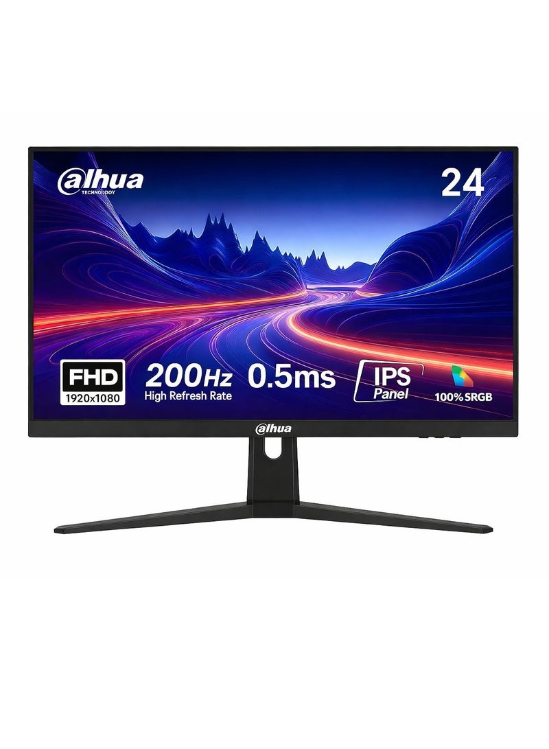 Dahua 24 " (DHI-LM25-E231BN) FHD, IPS Gaming Monitor – 200Hz Refresh Rate – 0.5ms Response Time – Adaptive Sync & HDR10 black - Image 1