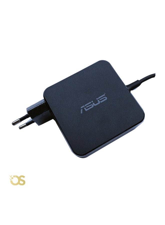 ASUS Laptop charger compatible with Asus Edition BOX comes with a connector size (4.0×1.35mm) ASUS NEW (40135), suitable for compatible devices with the same standard specifications, includes the adapter, safe, fast, and stable charging, with a 1-month warranty from OS STORE. 17cm BLACK - Image 1