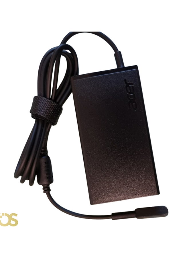 Acer Laptop charger compatible with Acer, comes with a connector size (5.5×1.7mm) ACER (5517), suitable for compatible devices with the same standard specifications, includes the adapter and AC power cable, safe, fast, and stable charging, with a 1-month warranty from OS STORE. 17cm BLACK - Image 2