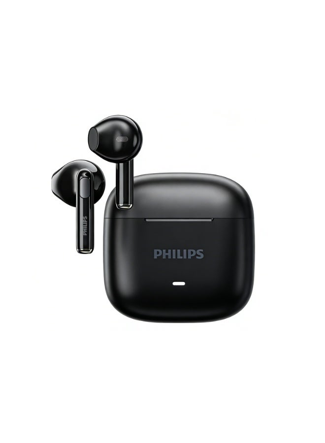 Philips Earbuds, Bluetooth Earbuds, Headphone, Open Ear Ring True Open Ear Headphones, True Wireless Earbuds - Bluetooth ， In-Ear Headphones， Bluetooth 6.0 Headphones with AI Call Noise Reduction, Hi-Fi Spatial Audio, U-Shaped Comfort Fit, Low Latency for Sports, Work, Travel & iPhone Android TAT1420 Black - Image 1