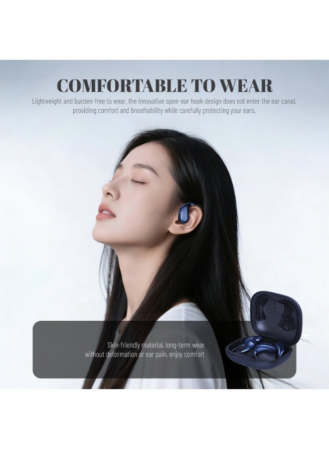 Philips Earbuds, Bluetooth Earbuds, Headphone, Open Ear Ring True Open Ear Headphones, True Wireless Earbuds - Bluetooth ， In-Ear Headphones，  Bluetooth 5.4 Headphones with Touch Control, Long-Lasting Battery, 360° Stereo Sound, Comfortable Open-Ear Fit, Non-Slip for Sports, Running, Workouts & iPhone Android TAT2769 Blue - Image 5