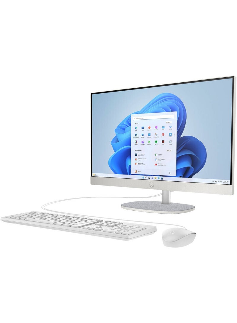 HP 24-cr0342nh 23.8″ FHD IPS Touch All-in-One Desktop PC – Intel Core i5-1335U 13th Gen, DDR4 8GB Ram, 512GB NVMe SSD, Intel Iris Xe Graphics, Wi-Fi 6, Bluetooth 5.3, HD Webcam, Dual Speakers, FreeDOS (BY1X5EA) | White White - Image 2