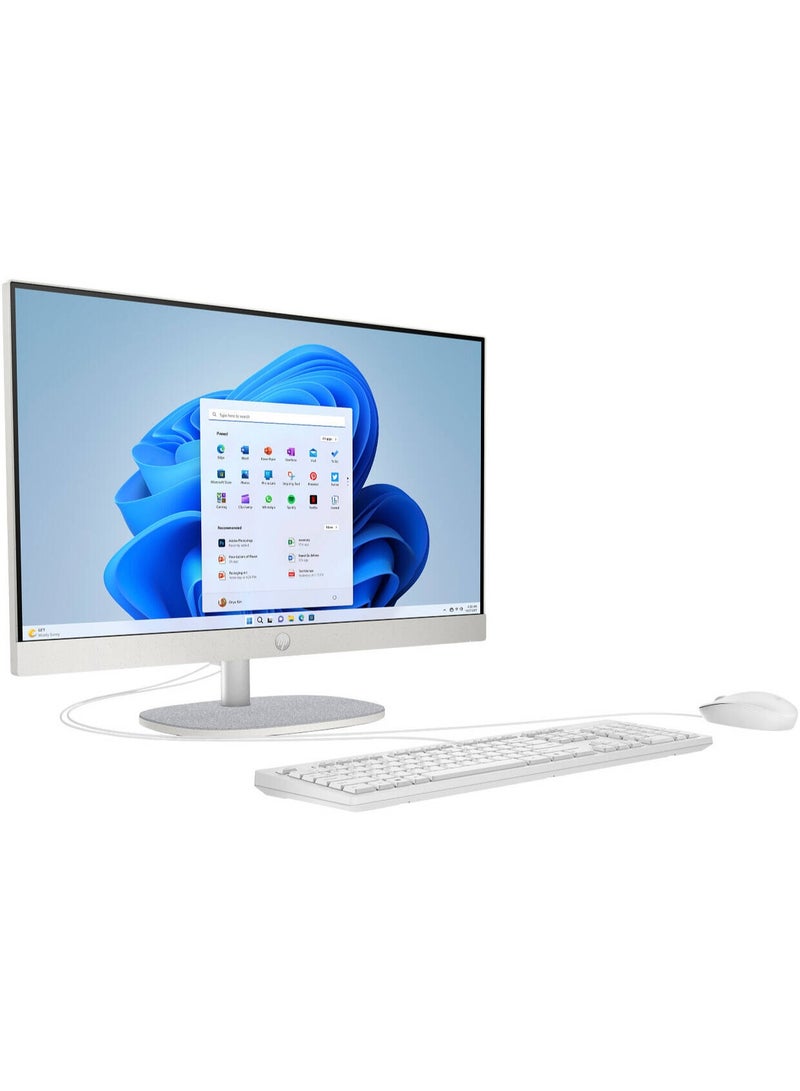 HP 24-cr0342nh 23.8″ FHD IPS Touch All-in-One Desktop PC – Intel Core i5-1335U 13th Gen, DDR4 8GB Ram, 512GB NVMe SSD, Intel Iris Xe Graphics, Wi-Fi 6, Bluetooth 5.3, HD Webcam, Dual Speakers, FreeDOS (BY1X5EA) | White White - Image 3