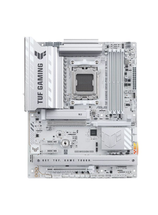 ASUS TUF GAMING B850-PRO WIFI7 W NEO AM5 ATX Motherboard – DDR5 9000MHz (OC) 4x DIMM, PCIe 5.0 x16, 2.5Gb Ethernet, Wi-Fi 7, M.2 PCIe 5.0/4.0, AI Cooling & BIOS FlashBack, Aura Sync RGB, AMD B850 Chipset, White | 90MB1NW0-M0EAY0 - Image 3