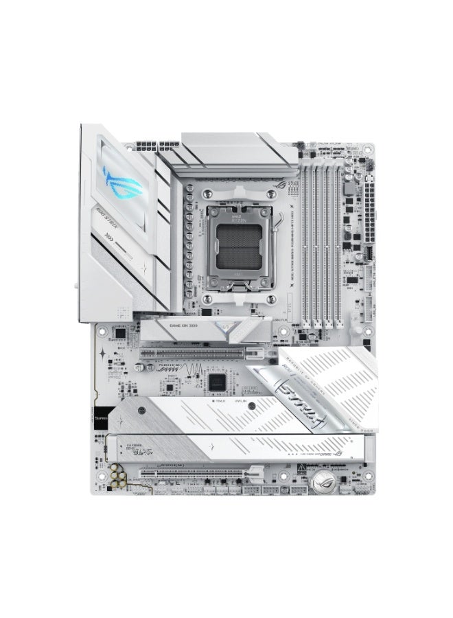 أسوس لوحة أم ROG Strix B850-A للألعاب WiFi7 Neo ATX AMD AM5، تدعم ذاكرة DDR5 حتى 256GB، PCIe 5.0 x16، 4x M.2 NVMe، Wi-Fi 7 و5Gb LAN، صوت SupremeFX 7.1، HDMI، تبريد AI وشبكات AI، Aura Sync RGB، أبيض | 90MB1P10-M0EAY0 - Image 3