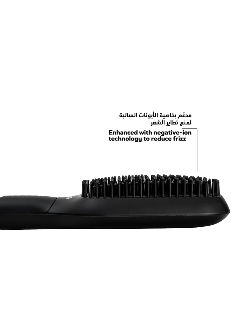 كلارا Sleek Hot Brush Large Thermal Hair Brush, Negative Ion Anti-Frizz Hair Straightening Brush, 5 Heat Settings, Auto Shut-Off 45 Min, 360° Swivel Cord, Type G Plug, 560W, Black - Image 4