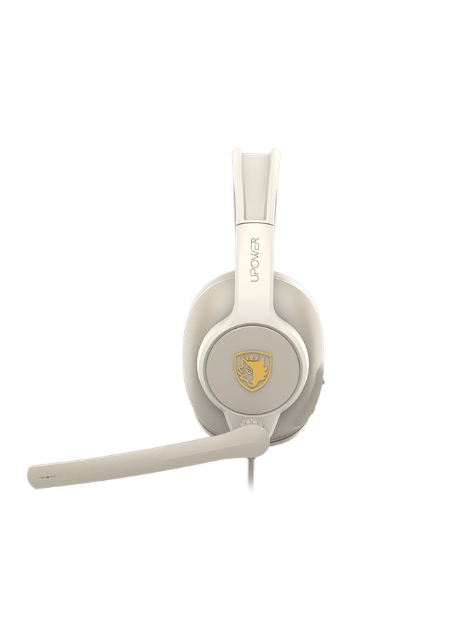 ساديس Sades Upower Gaming Headset, 40mm Drivers, Immersive Stereo Sound, Omnidirectional Mic, Lightweight Design, 3.5mm Dual Plug - SA-703-GRAY - Image 2