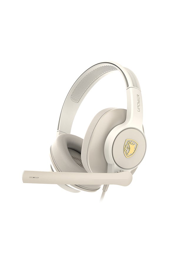 ساديس Sades Upower Gaming Headset, 40mm Drivers, Immersive Stereo Sound, Omnidirectional Mic, Lightweight Design, 3.5mm Dual Plug - SA-703-GRAY - Image 4