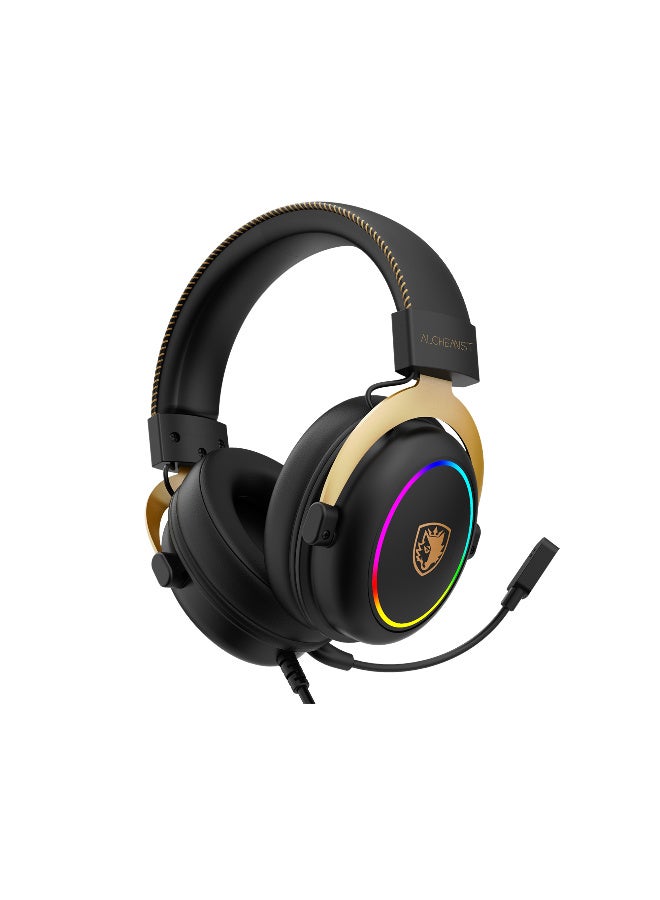 ساديس SADES Alchemist Gaming Headset, Virtual 7.1 Surround Sound, ENC Noise‑Reduction Mic, RGB Lighting, USB‑A Wired, 50mm Drivers - SA-913-BLACK - Image 5