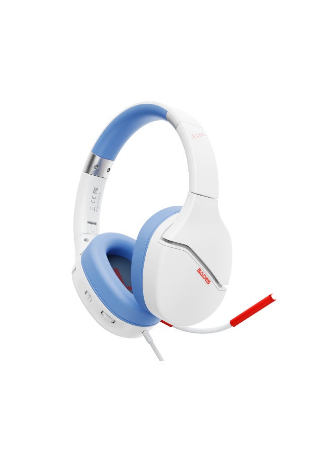 ساديس Sades Spower Gaming Headset – 40mm Drivers | Lightweight Design, Flexible Detachable Mic, 3.5mm Multi‑Platform Headphones for PC, PS4/PS5, Xbox, Switch & Mobile, White - SA‑725 - Image 1