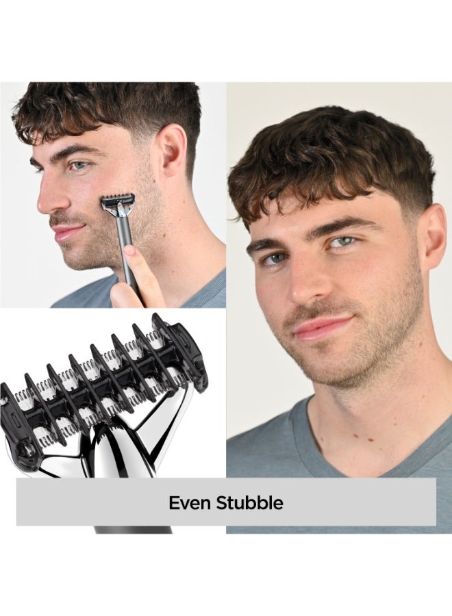 بيبي ليس ماكينة حلاقة كهربائية X-Blade لتشذيب اللحية والجسم مع شفرة مرنة دقيقة، 4 ملحقات مشط 1–5 مم، بطارية ليثيوم أيون، مقاومة للماء للعناية الرطبة والجافة (OT996SDE) - Image 4