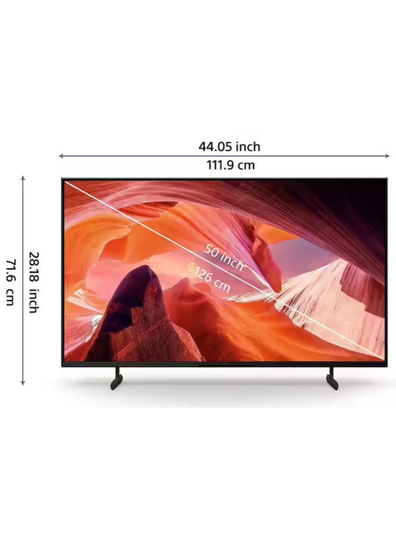 Sony Bravia 50-Inch X80L 4K HDR Smart LED Google TV (UAE Version) – UHD TV Ideal for Movies, Streaming & Family Entertainment, 4K HDR Processor X1, Triluminos Pro Display, Dolby Vision & Dolby Atmos, Built-In Chromecast, Voice Control KD-50X80L Black - Image 2