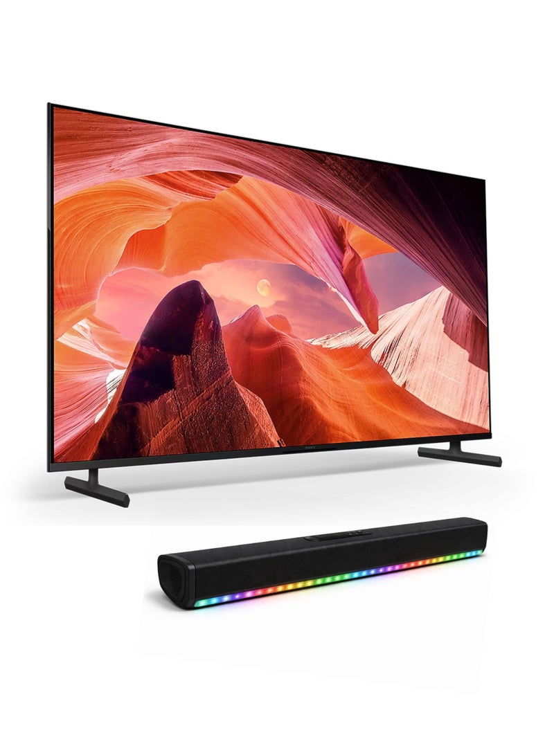 Sony Bundle Of Bravia 50-Inch X80L 4K UHD Smart Google TV With 2.0 Channel Portable Soundbar With Built In Battery & LED Lights - Ideal for Cinematic Home Theater, PS5 Pro Gaming, and Immersive Sports Streaming, Sony 50 Inch HDR TV - KD-50X80L+SOUNDBAR Black - Image 2