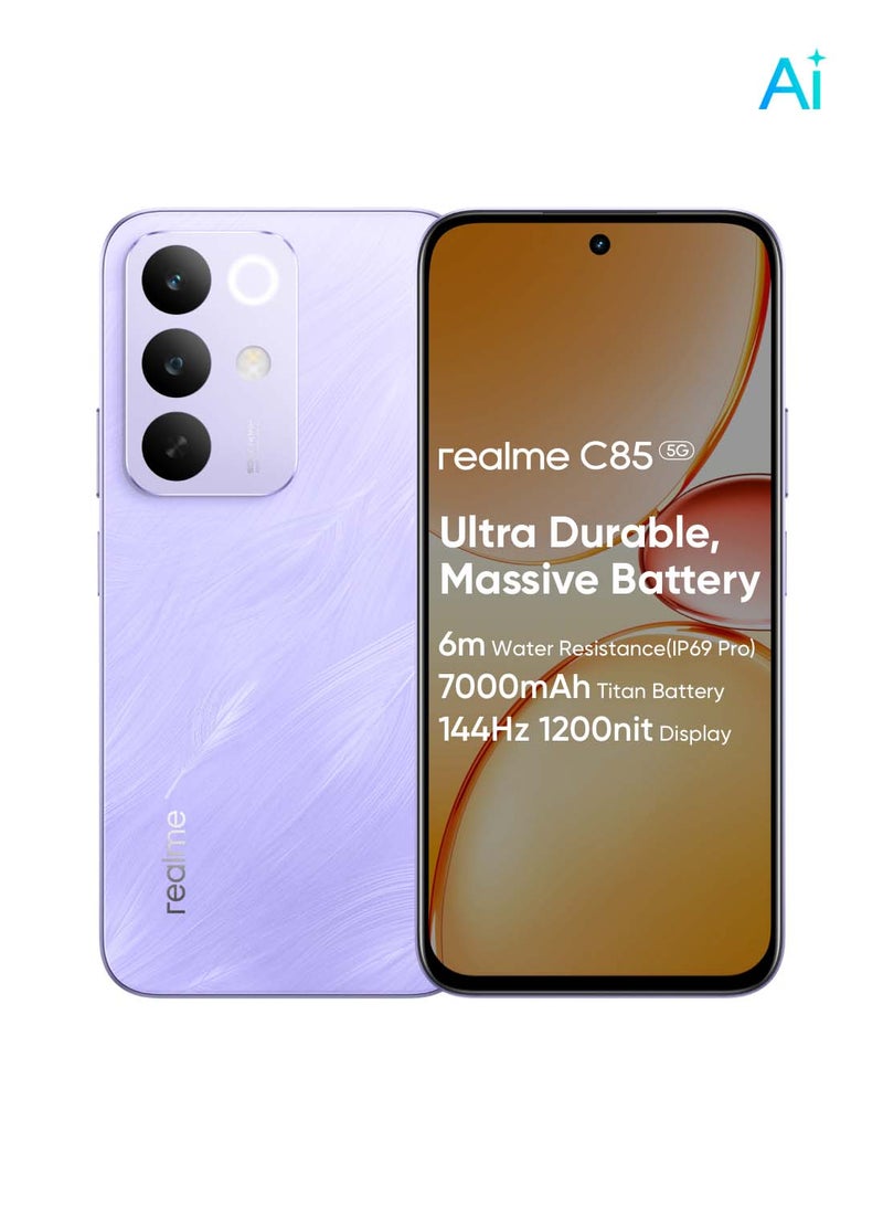 ريل مي C85 5G ثنائي الشريحة 5G بنفسجي باروت 8GB RAM 256GB - النسخة الدولية - Image 1