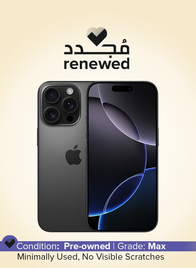 Apple Renewed - iPhone 16 Pro 512GB Black Titanium 5G With Facetime - Middle East Version - Image 1