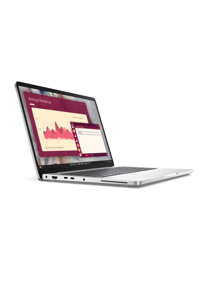 DELL Pro 14 PC14250 Laptop, Intel Core Ultra 5 235U vPro,  8GB DDR5 RAM, 512GB SSD, 14 inch FHD plus Display, IR Camera, Fingerprint, Backlit Arabic Keyboard, Ubuntu, WiFi & Bluetooth, 1 Year Pro Support English/Arabic Silver - Image 2