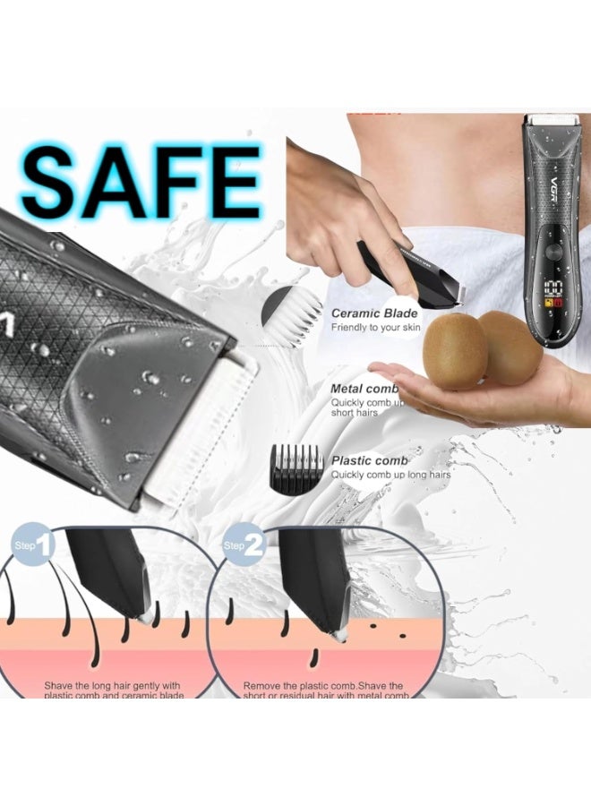 VGR V-934 Professional Body Nose Hair Clipper IPX7/IPX5 Waterproof Ceramic Blades USB Rechargea... black - Image 5