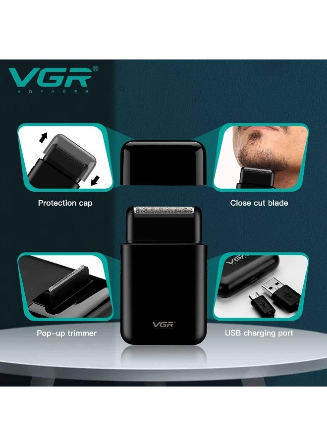 VGR V-390 Single Foil Cordless Electric Travel Mini Manufacturer Shaver For Man Multicolor black - Image 3