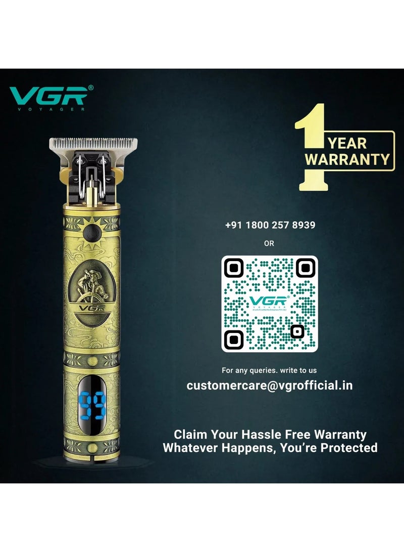 VGR V-228 Professional Hair Clipper with LED display Runtime: 180 min Trimmer for Men gold - Image 5