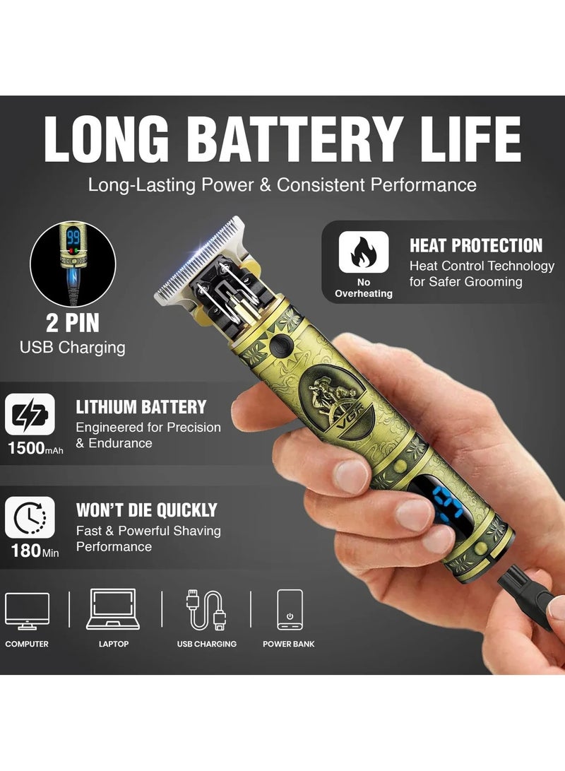 VGR V-228 Professional Hair Clipper with LED display Runtime: 180 min Trimmer for Men gold - Image 3