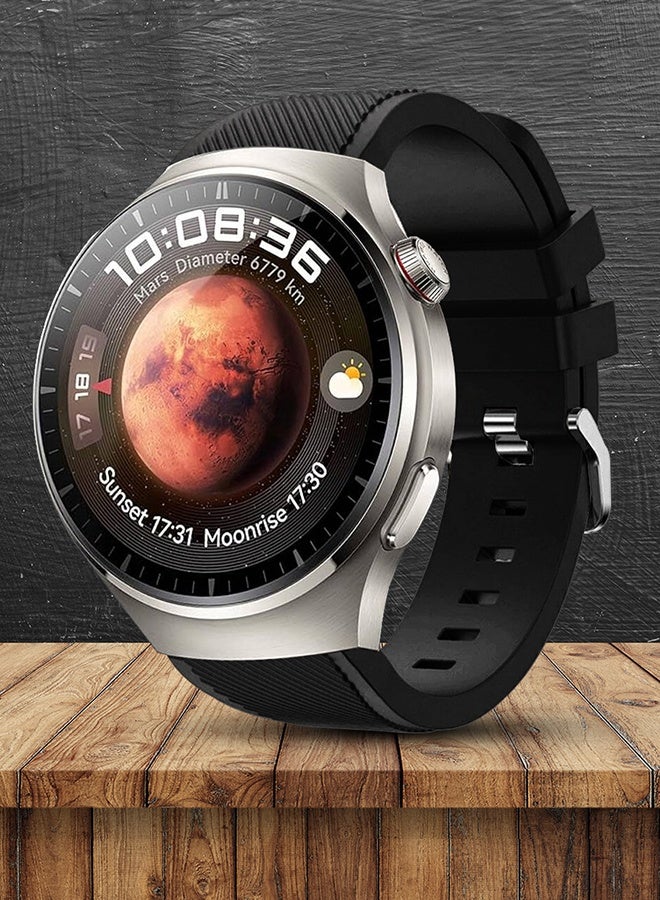 مارجون 22mm Silicone Watch Band for Huawei Watch GT Series: GT5 46mm, GT5 Pro 46mm, GT4 46mm, GT3 46mm, GT3 Pro 46mm, GT2 46mm, GT2 Pro, GT Runner, Watch 4, Watch 4 Pro, Watch 3, Watch 3 Pro Black - Image 1