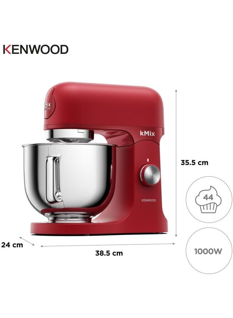 Kenwood kMix KMX750AR Food Processor, 5 L Stainless Steel Bowl, Safe-Use Safety System, Metal Housing, 1000 Watts, incl. 3-Piece Patisserie Set and Splash Guard, Red 1000 W KMX750AR red - Image 3