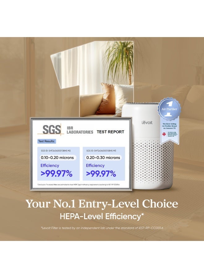 LEVOIT Air Purifiers for Bedroom Home, with Night Light, 3-in-1 Filter, Filters Smoke, Allergies, Pet Dander, Odor, Dust, 25dB Ultra-quiet, Office, Desktop, Portable, Core Mini, White ‎LAP-C171-QAE White - Image 2