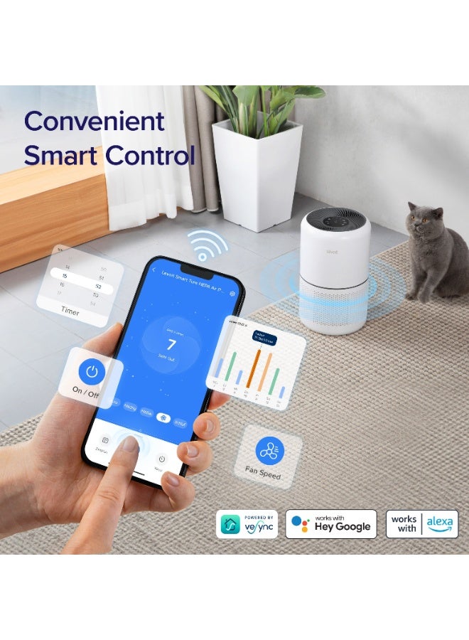 LEVOIT Smart Air Purifier with Plasma for Home Bedroom, H13 HEPA Filter with Air Quality Sensor, Removes 99.97% Pollen Allergies Dust Odours, Alexa Enabled with Quiet Auto Mode, Core300S Pro Core 300S Pro White - Image 2