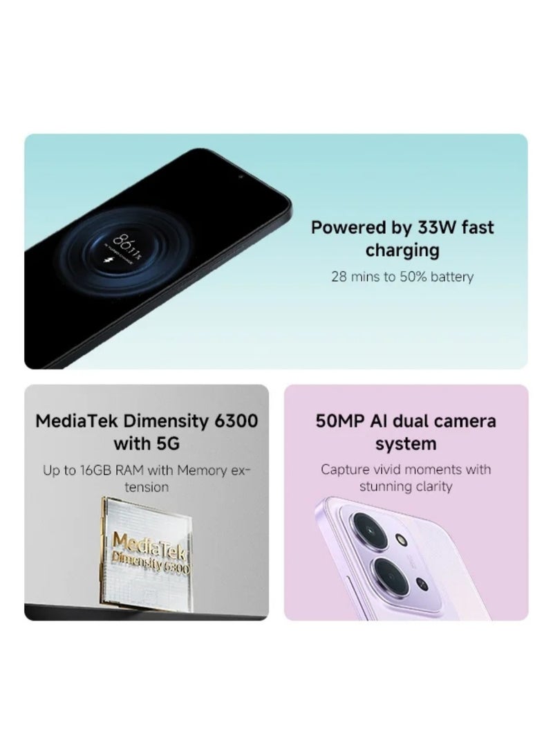 شاومي ريدمي 15C ثنائي الشريحة أسود منتصف الليل 8 جيجابايت رام 256 جيجابايت 5G + هدية - النسخة العالمية - Image 3