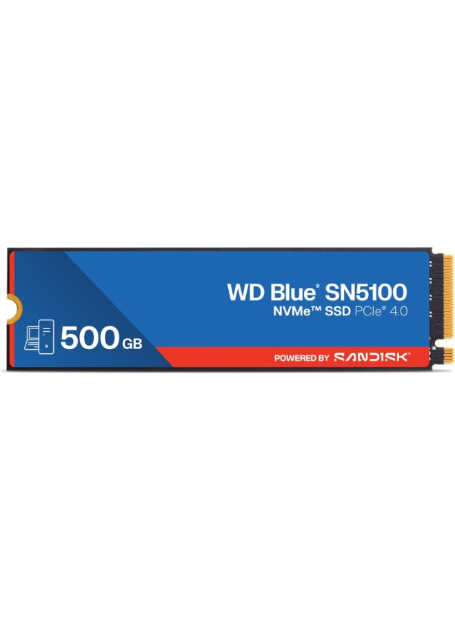 دبليو دي قرص SSD داخلي أزرق SN5100 سعة 500 جيجابايت - M.2 2280، PCIe الجيل 4.0، محرك الحالة الصلبة - سرعات قراءة تصل إلى 6,600 ميجابايت/ثانية، ترقية التخزين لأجهزة الكمبيوتر/اللاب توب - WDS500G5B0E - Image 1