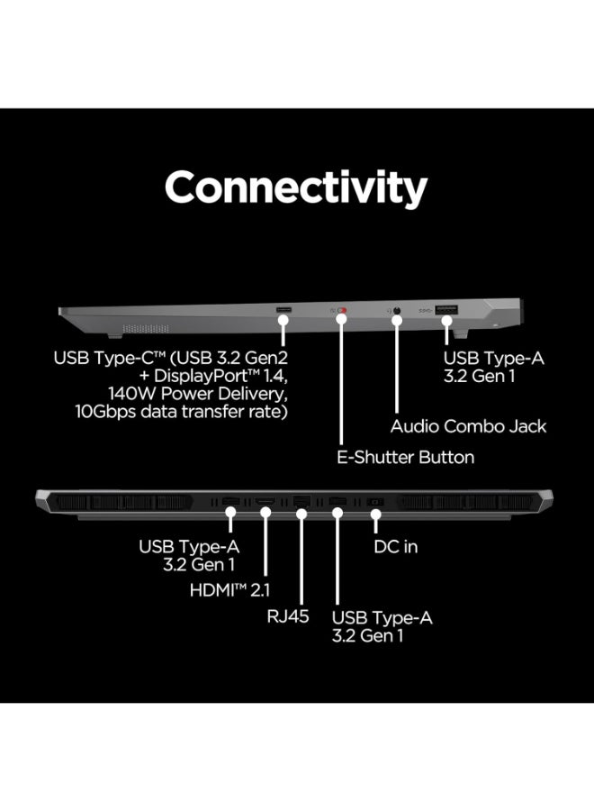 Lenovo LOQ 15IRX10 13th Generation Intel® Core™  i7-13650HX Processor (E-Core Max 3.60 GHz, P-Core Max 4.90 GHz ) 24GB DDR5 RAM 512GB M.2 PCIe SSD 15.6″ FHD Display (1920 x 1080) 144Hz refresh rate, NVIDIA® GeForce RTX™ 5050 8GB English Luna Grey - Image 5
