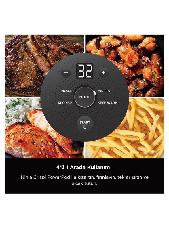 Ninja CRISPi Portable Air Fryer, 3.8L, 4-in-1: Air Fryer, Oven Roast, Keep Heat, Crisp, Compact for Convenient Storage, Two Removable Glass Containers and Lids, 3.8 L 1700 W FN101EUSG Sage - Image 5