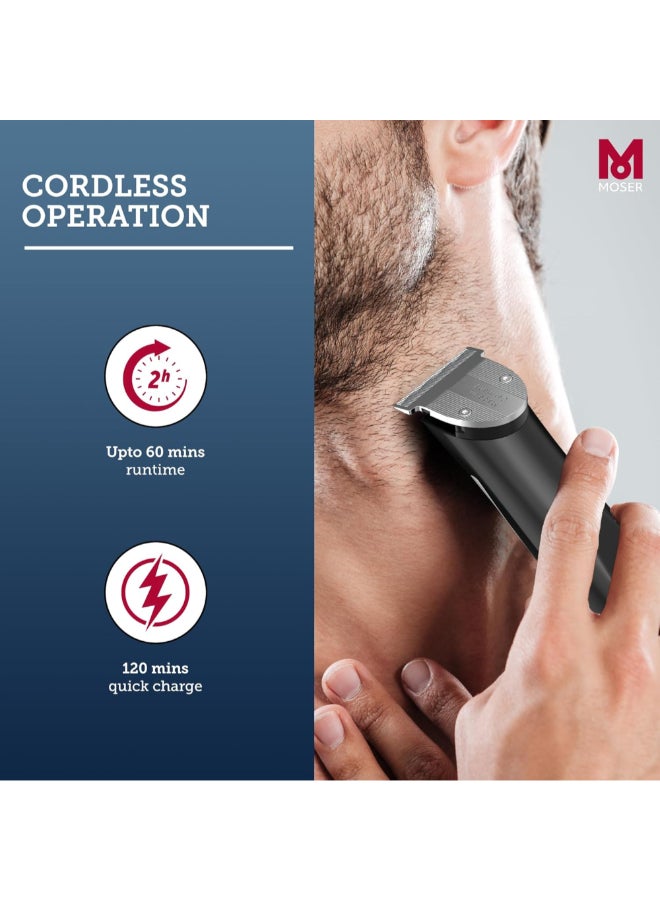 موزر T-Cut Professional Men's Cordless Trimmer 3.2 x 3.2 x 14.2 cm 1591-0170 Black and Silver - Image 4