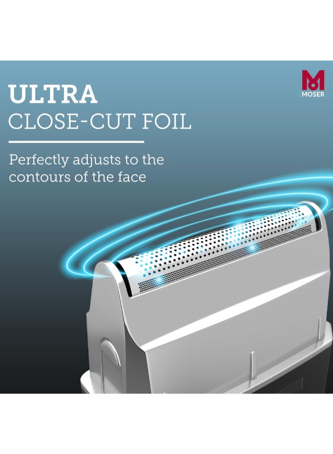 موزر Men's Travel Cordless Mobile Shaver 16.6 x 6.6 x 11.8 cm 3615-0052 Black and Silver - Image 4